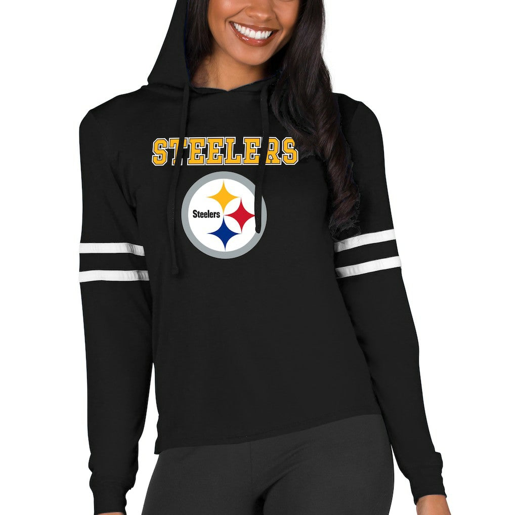 Pittsburgh Steelers  Concepts Sport Women's Marathon Lightweight Lounge Pullover Hoodie
