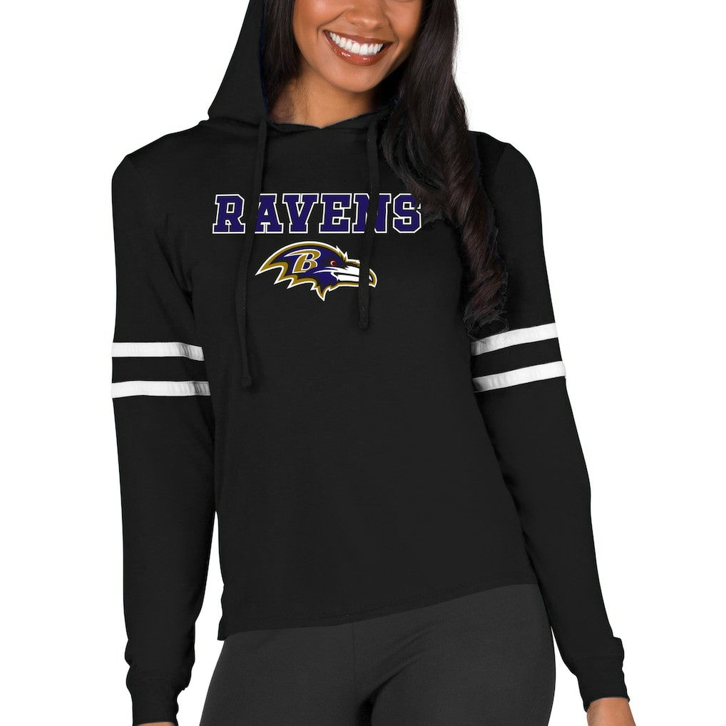 Baltimore Ravens  Concepts Sport Women's Marathon Lightweight Lounge Pullover Hoodie