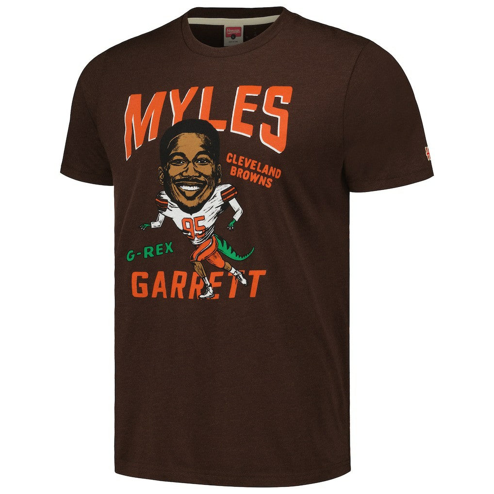 Cleveland Browns  Myles Garrett  Homage Unisex Caricature Player Tri-Blend T-Shirt