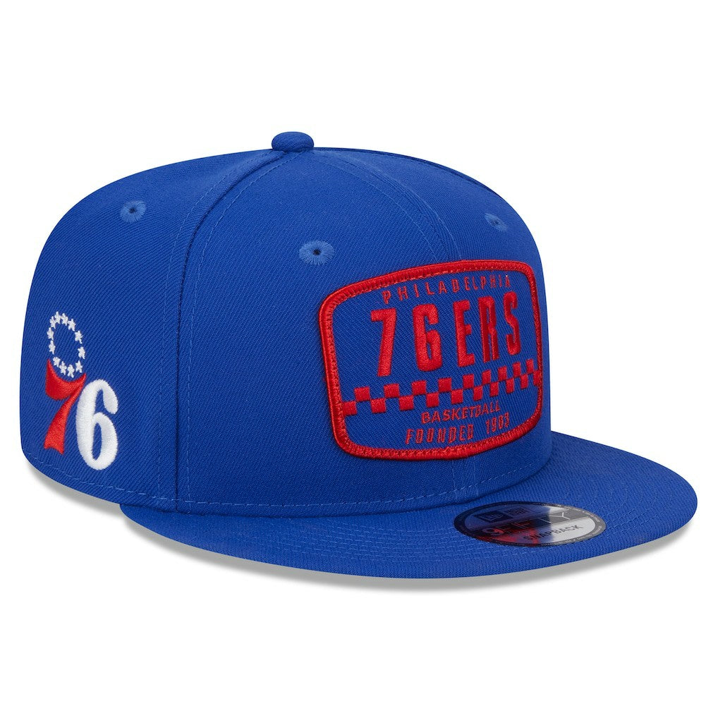Philadelphia 76ers Rally Drive Finish Line Patch 9FIFTY Snapback Hat On Sale