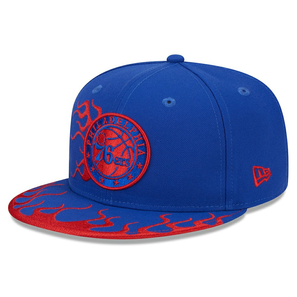 Philadelphia 76ers Rally Drive Flames 9FIFTY Snapback Hat For Sale