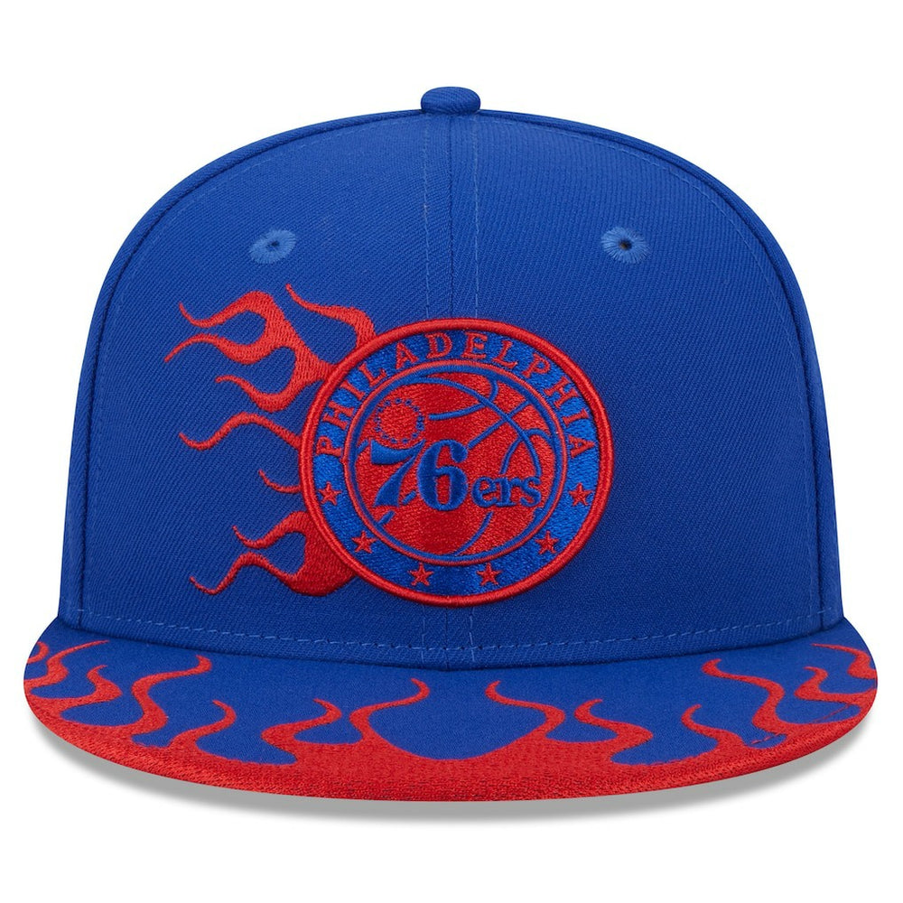 Philadelphia 76ers Rally Drive Flames 9FIFTY Snapback Hat For Sale