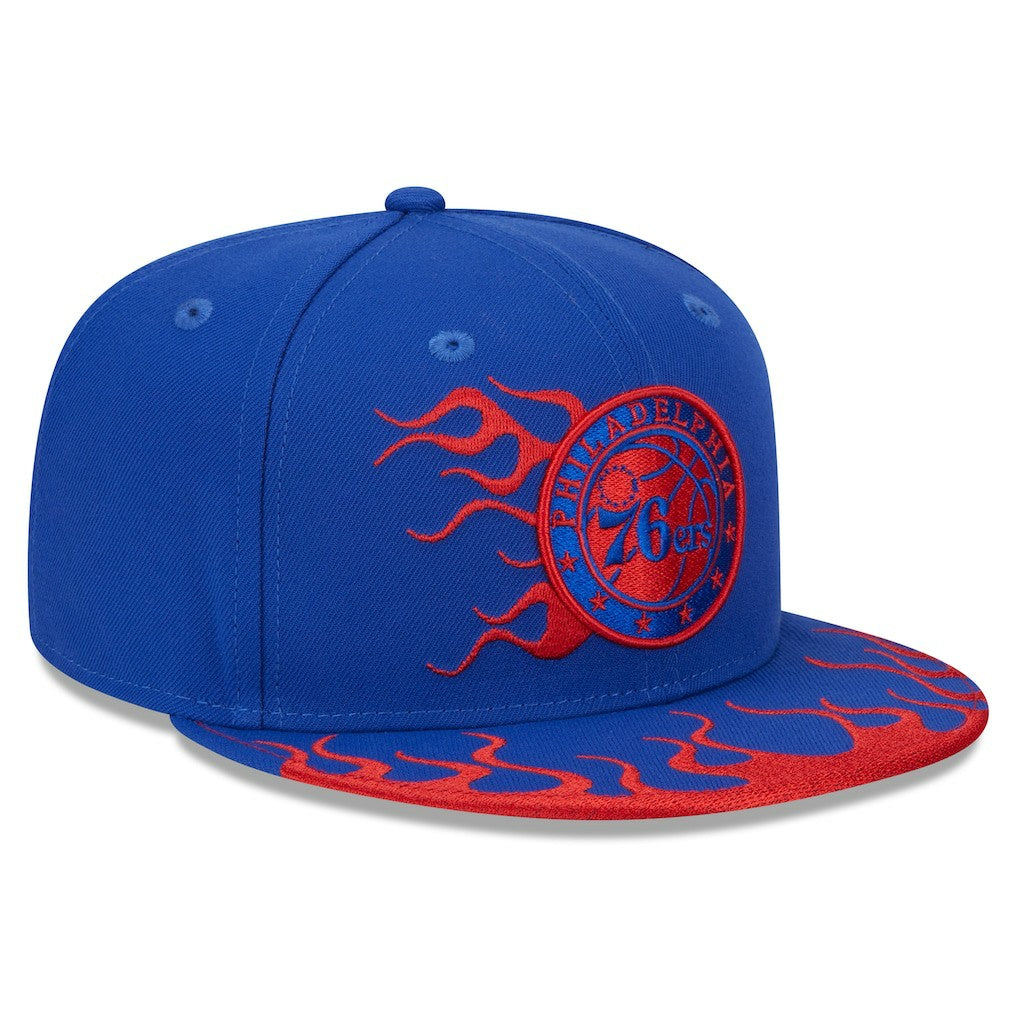 Philadelphia 76ers Rally Drive Flames 9FIFTY Snapback Hat For Sale