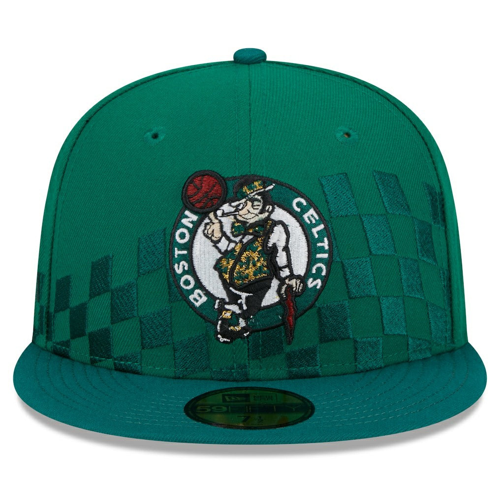 Boston Celtics Rally Drive Checkerboard 59FIFTY Crown Fitted Hat For Sale