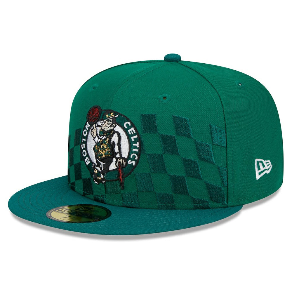 Boston Celtics Rally Drive Checkerboard 59FIFTY Crown Fitted Hat For Sale
