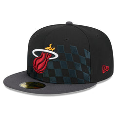 Miami Heat Rally Drive Checkerboard 59FIFTY Crown Fitted Hat Outlet