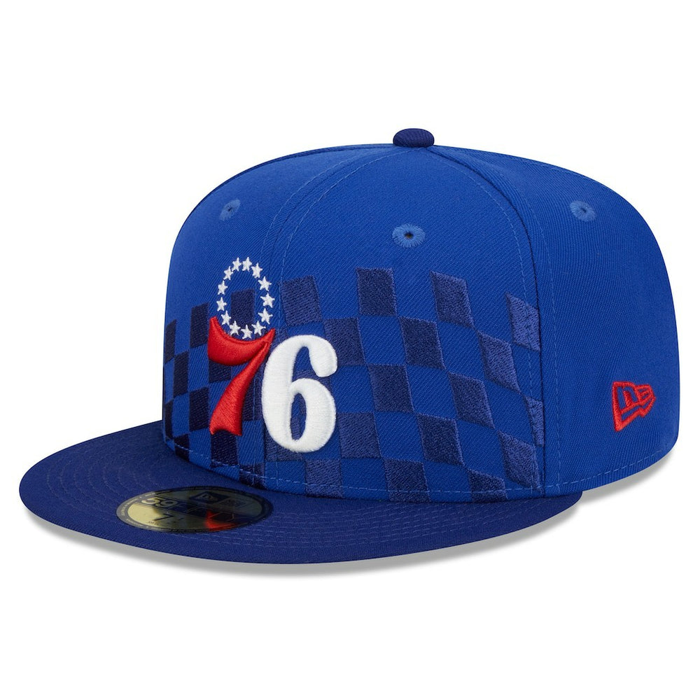 Philadelphia 76ers Rally Drive Checkerboard 59FIFTY Crown Fitted Hat Outlet