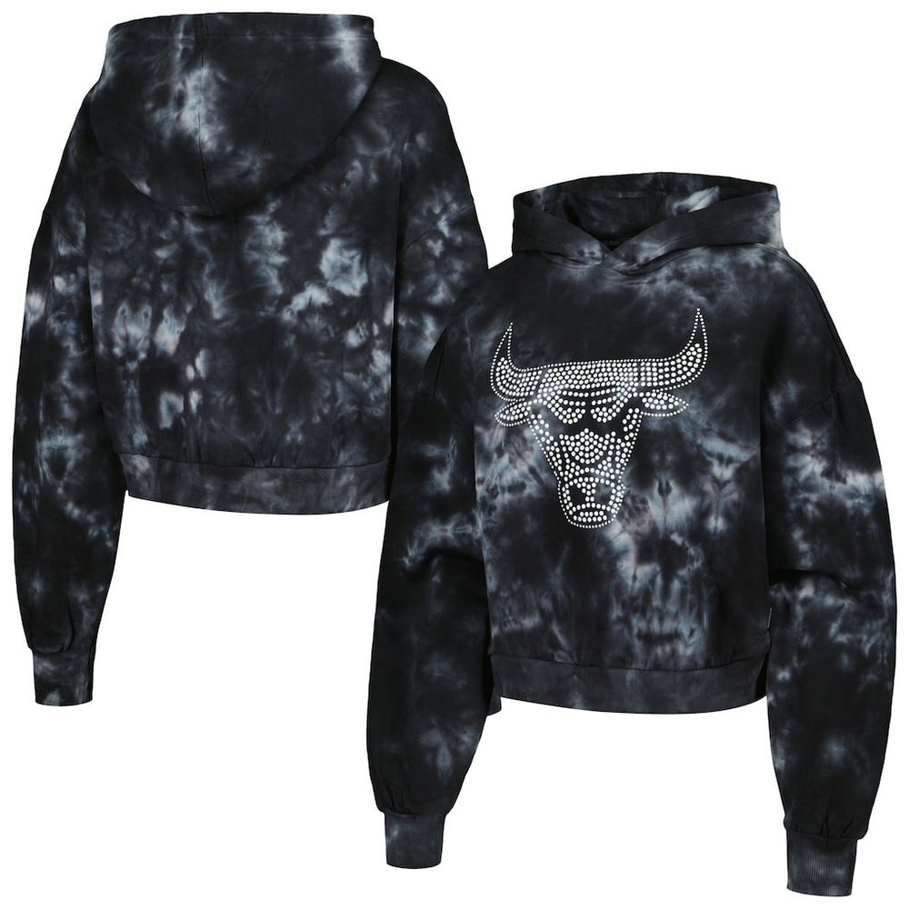 Chicago Bulls The Wild Collective Women's Tie-Dye Cropped Pullover Hoodie Online
