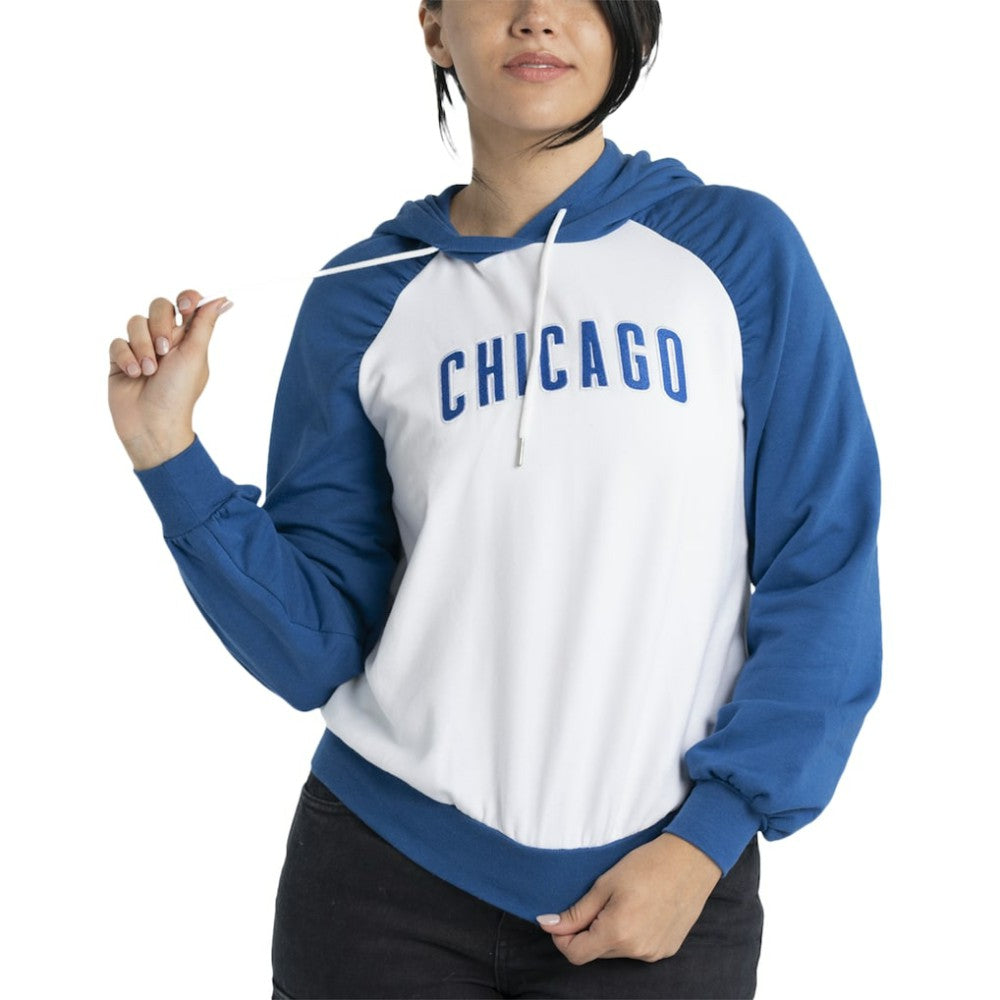Chicago Cubs Lusso Women's Marlowe Tri-Blend Raglan Pullover Hoodie | MLB Sale