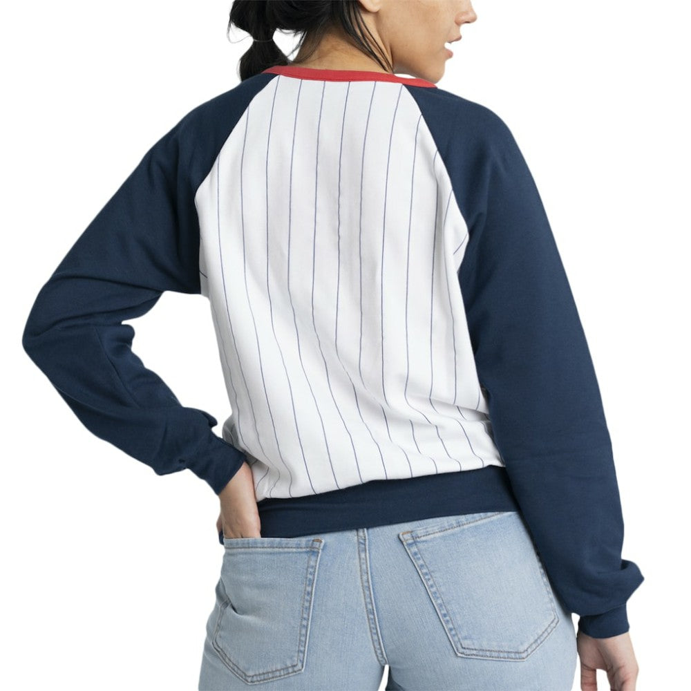 Boston Red Sox Lusso Women's Mack Fleece V-Neck Pullover Top | MLB On Sale