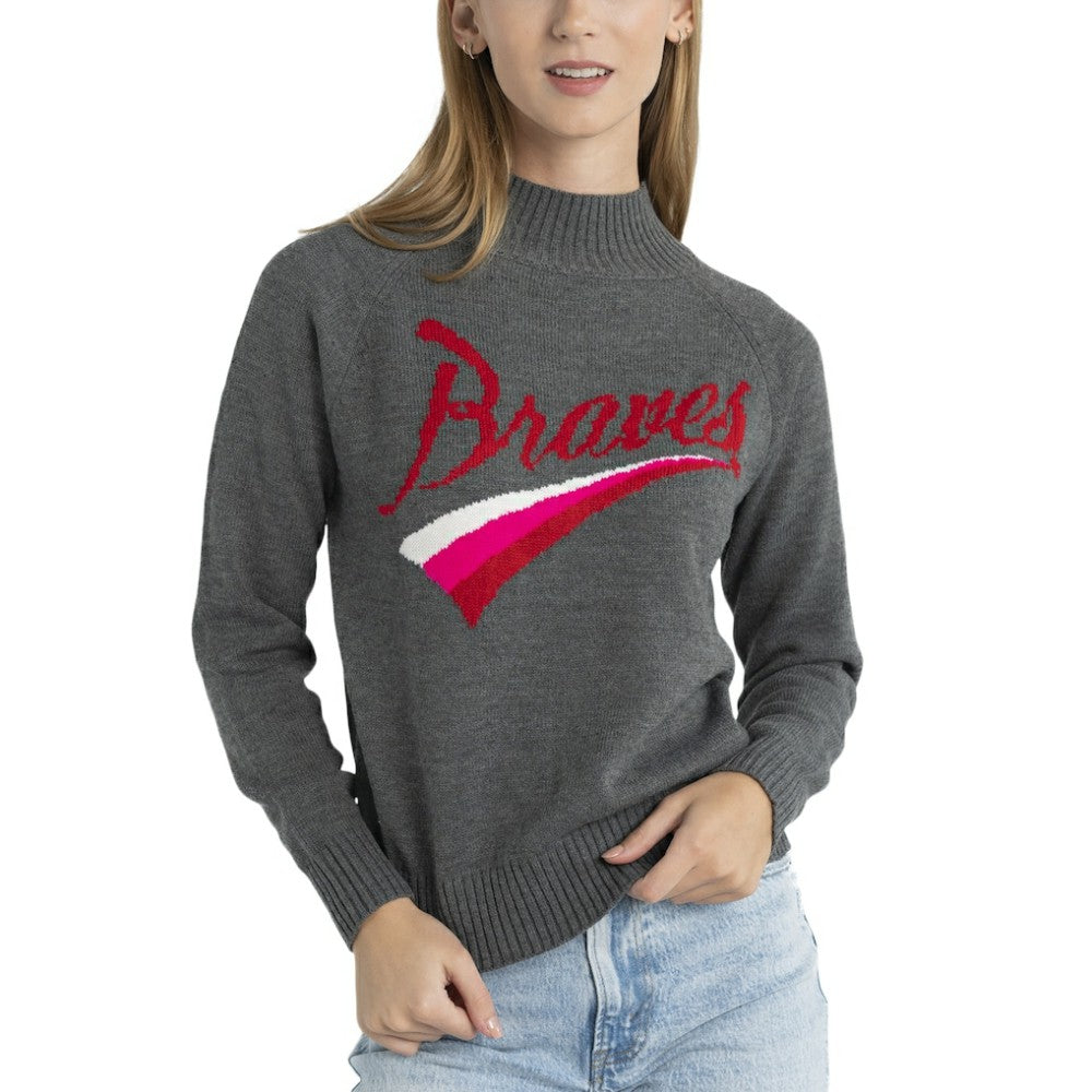 Atlanta Braves Lusso Women's Serena Raglan Pullover Sweater | MLB Sale