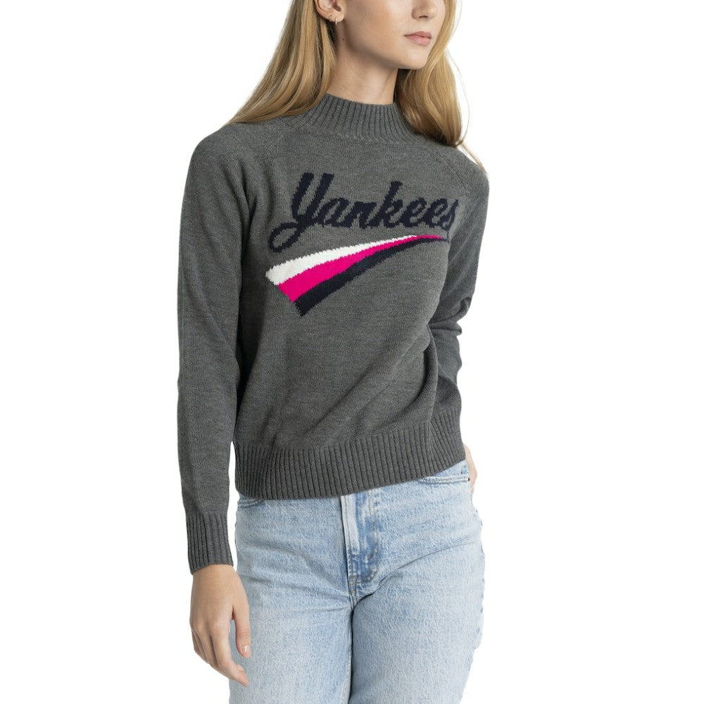 New York Yankees Lusso Women's Serena Raglan Pullover Sweater | MLB Outlet