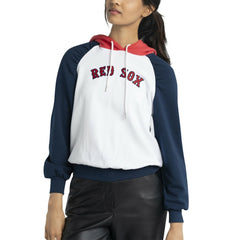 Boston Red Sox Lusso Women's Marlowe Tri-Blend Raglan Pullover Hoodie | MLB Shop