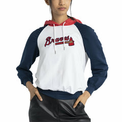 Atlanta Braves Lusso Women's Marlowe Tri-Blend Raglan Pullover Hoodie | MLB US