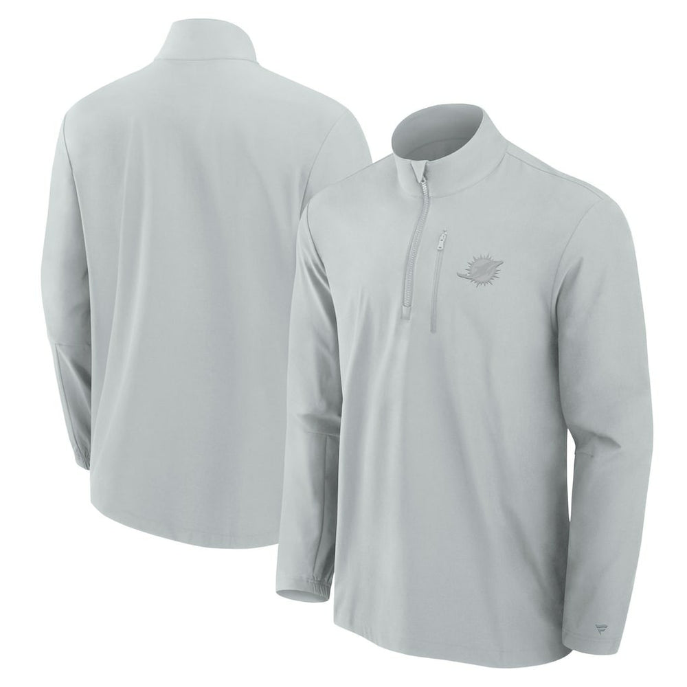 Miami Dolphins Fanatics Front Office Micro Tonal Quarter-Zip Pullover