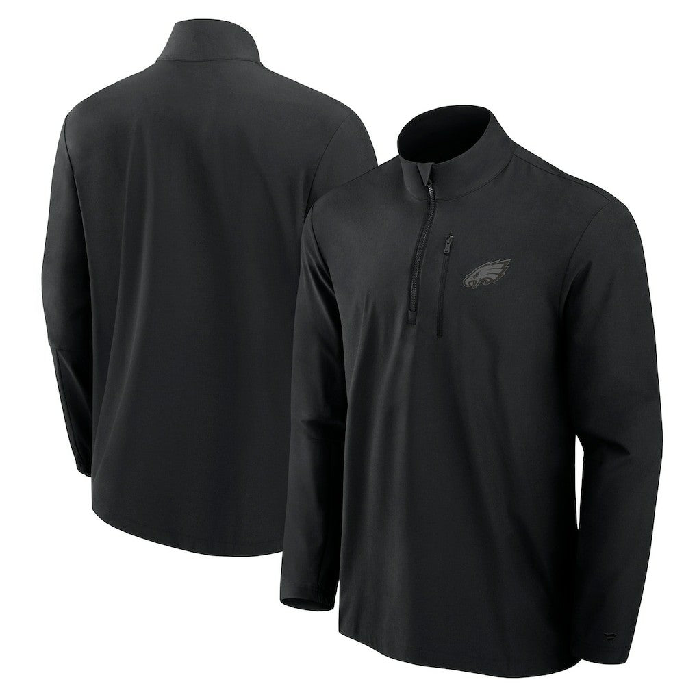 Philadelphia Eagles Fanatics Front Office Micro Tonal Quarter-Zip Pullover