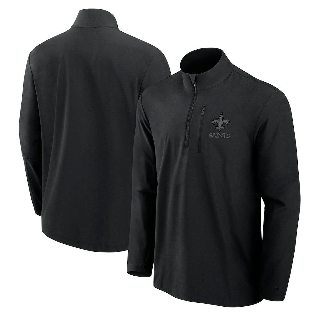 New Orleans Saints Fanatics Front Office Micro Tonal Quarter-Zip Pullover
