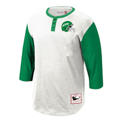 New York Jets Mitchell & Ness Legacy Slub Henley 3/4 Sleeve T-Shirt