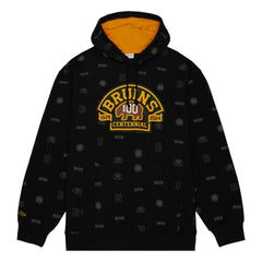 Boston Bruins Mitchell & Ness 100th Anniversary Allover Print Pullover Hoodie For Sale