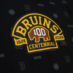 Boston Bruins Mitchell & Ness 100th Anniversary Allover Print Pullover Hoodie For Sale