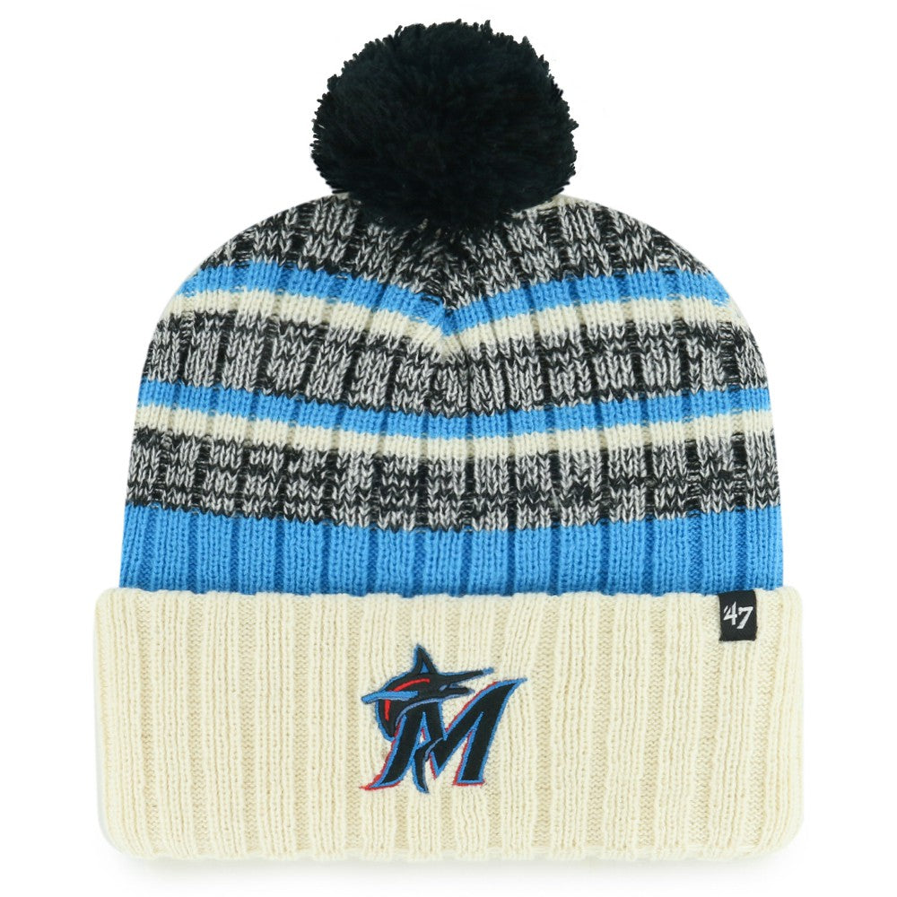 Miami Marlins '47 Tavern Cuffed Knit Hat with Pom | MLB New