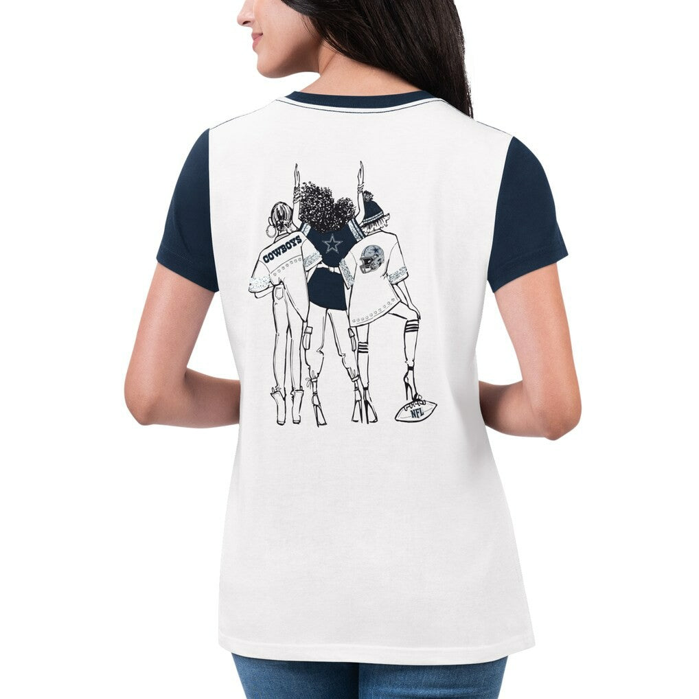 Dallas Cowboys  G-III 4Her by Carl Banks Women's Fashion Illustration T-Shirt
