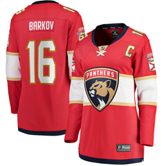 Aleksander Barkov Florida Panthers Fanatics Women's Captain Patch Home Breakaway Player Jersey Outlet