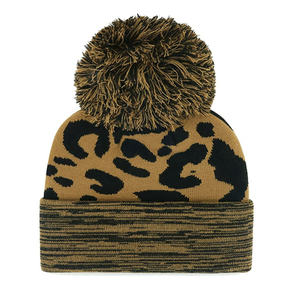 Athletics '47 Women's Leopard Rosette Cuffed Knit Hat with Pom | MLB Online