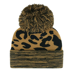 Athletics '47 Women's Leopard Rosette Cuffed Knit Hat with Pom | MLB Online