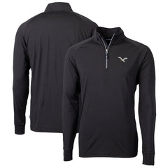 Philadelphia Eagles  Cutter & Buck Gridiron Classics Big & Tall Adapt Eco Knit Stretch Recycled Quarter-Zip Pullover Top
