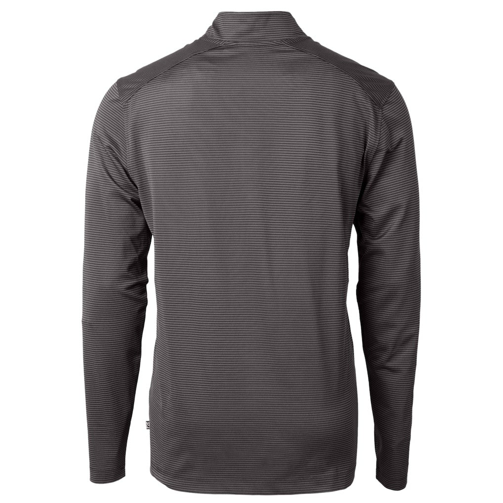Philadelphia Eagles  Cutter & Buck Gridiron Classics Big & Tall Virtue Eco Pique Micro Stripe Recycled Quarter-Zip Pullover Top