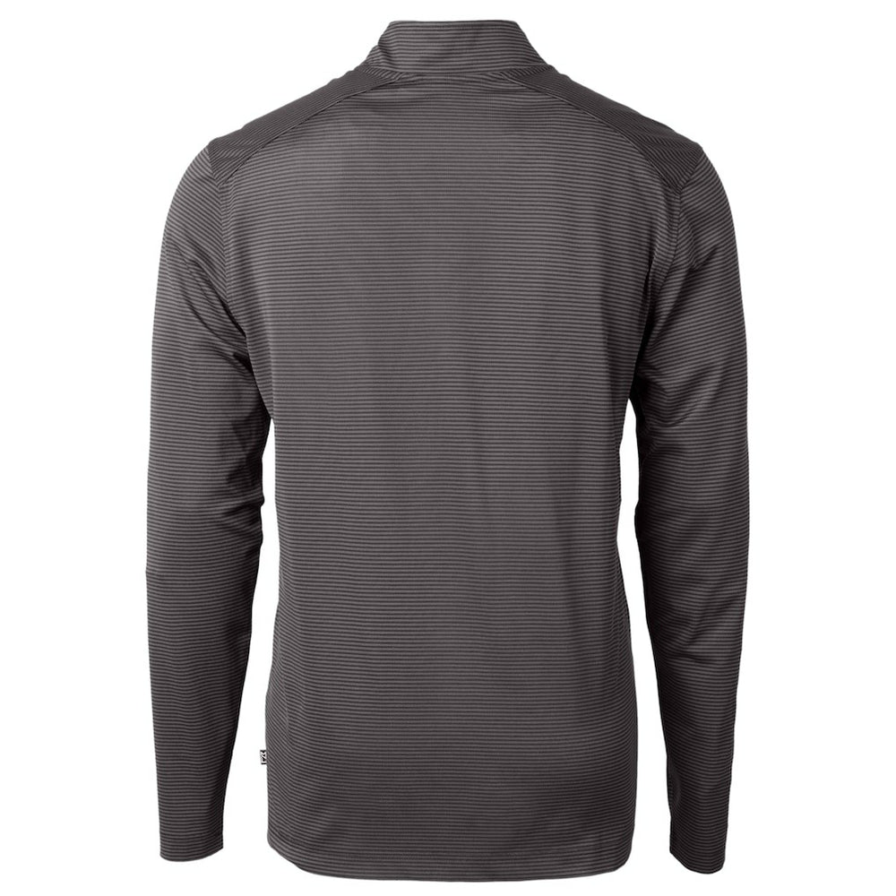 Philadelphia Eagles  Cutter & Buck Gridiron Classics Big & Tall Virtue Eco Pique Micro Stripe Recycled Quarter-Zip Pullover Top