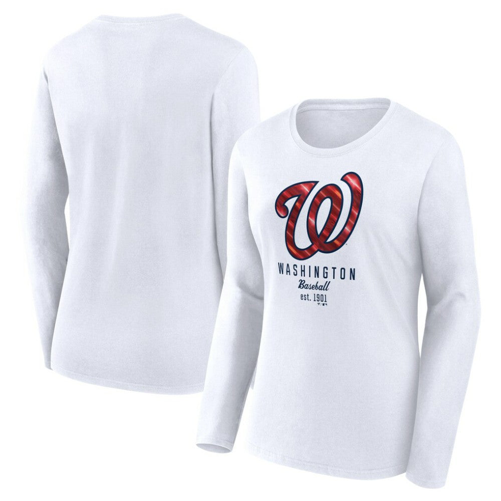 Washington Nationals Fanatics Women's Lightweight Fitted Long Sleeve T-Shirt | MLB Online