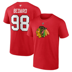 Connor Bedard Chicago Blackhawks Fanatics Authentic Stack Name & Number T-Shirt Sale