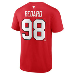 Connor Bedard Chicago Blackhawks Fanatics Authentic Stack Name & Number T-Shirt Sale