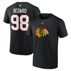 Connor Bedard Chicago Blackhawks Fanatics Authentic Stack Name & Number T-Shirt For Sale