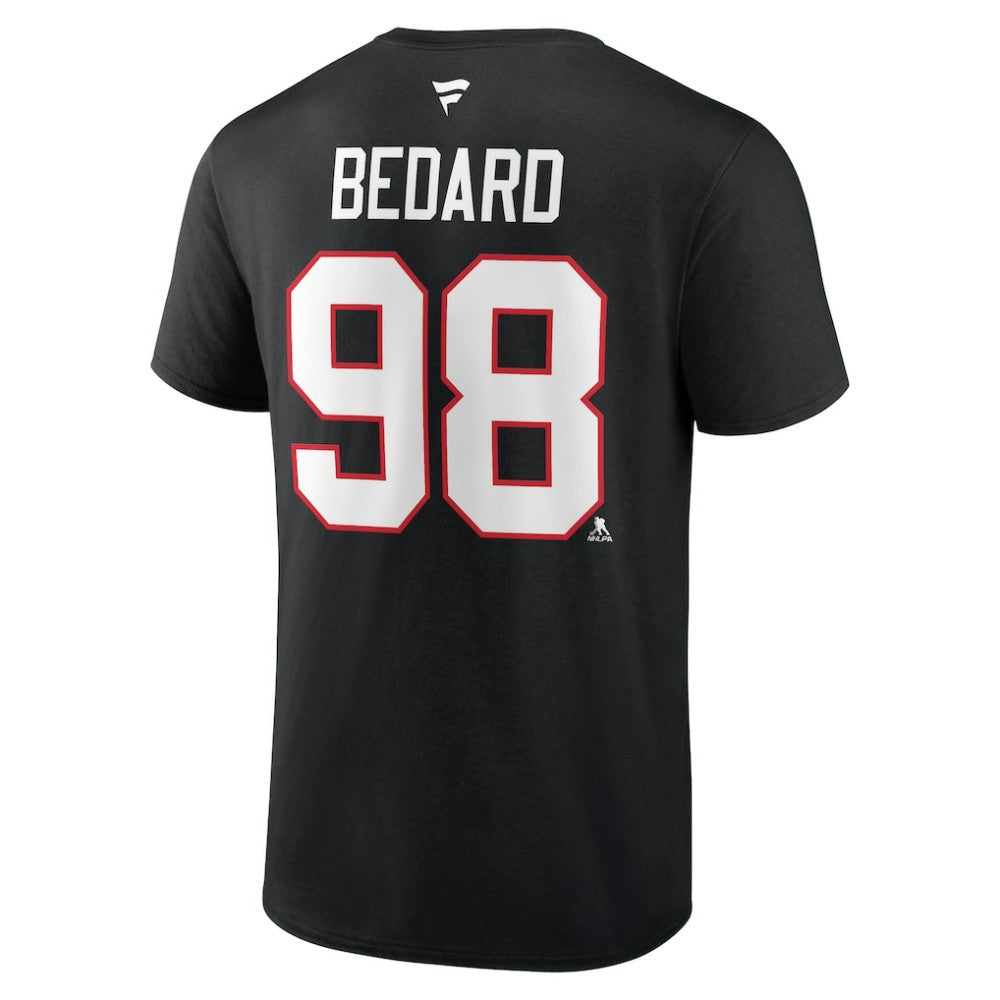 Connor Bedard Chicago Blackhawks Fanatics Authentic Stack Name & Number T-Shirt For Sale