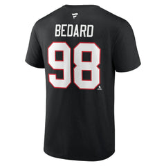 Connor Bedard Chicago Blackhawks Fanatics Authentic Stack Name & Number T-Shirt For Sale