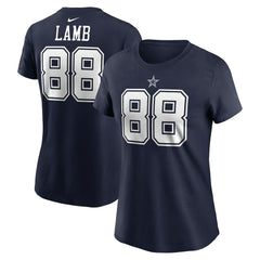 Dallas Cowboys Nike CeeDee Lamb  Women's Player Name & Number T-Shirt