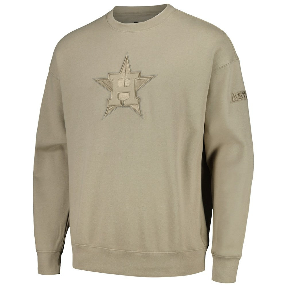Houston Astros Pro Standard Neutral Drop Shoulder Pullover Sweatshirt | MLB On Sale