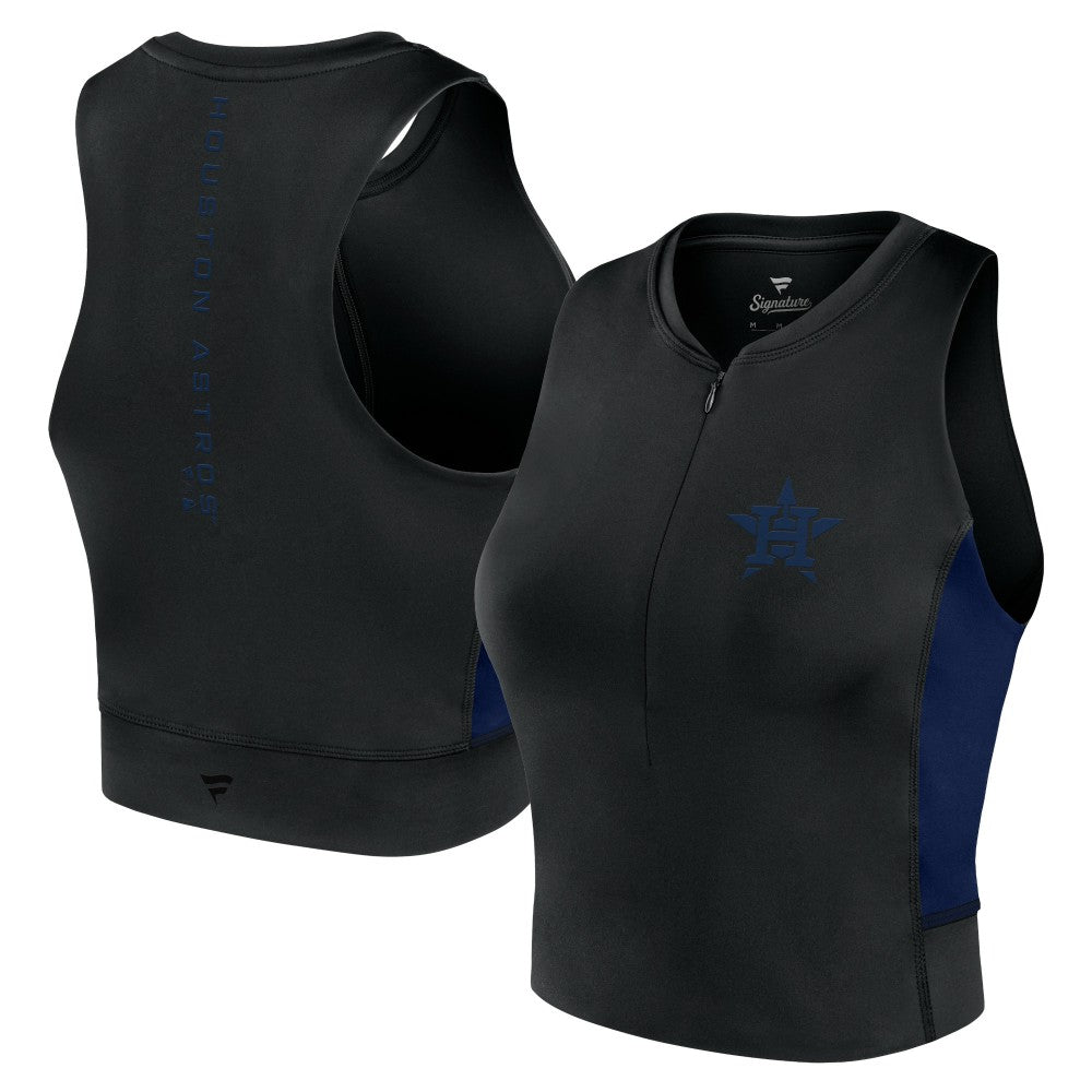 Houston Astros Fanatics Women's Studio Half-Zip Fitted Gym Tank Top | MLB Online