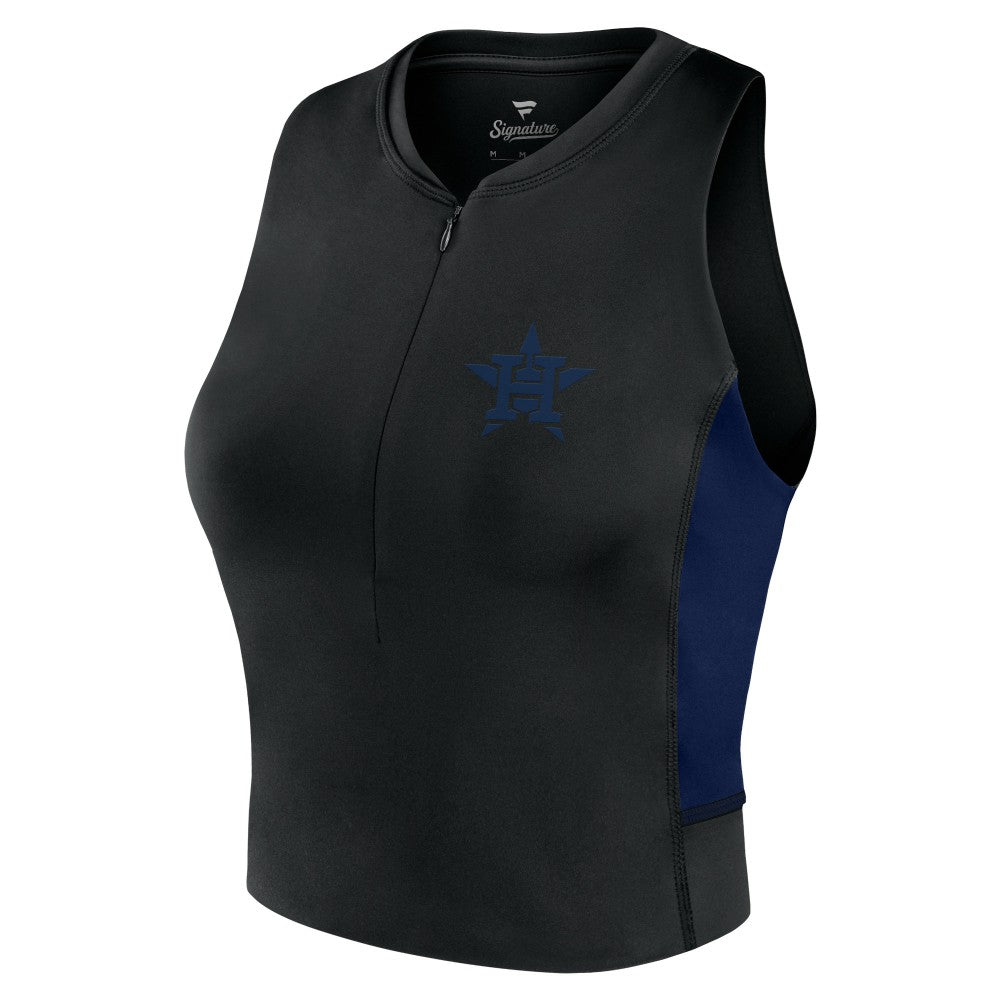 Houston Astros Fanatics Women's Studio Half-Zip Fitted Gym Tank Top | MLB Online