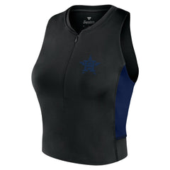 Houston Astros Fanatics Women's Studio Half-Zip Fitted Gym Tank Top | MLB Online