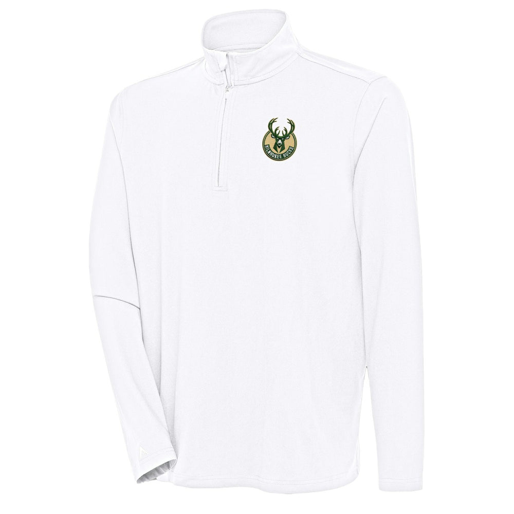 Milwaukee Bucks Antigua Hunk Quarter-Zip Pullover Top On Sale