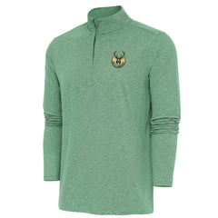 Milwaukee Bucks Antigua Hunk Quarter-Zip Pullover Top For Sale