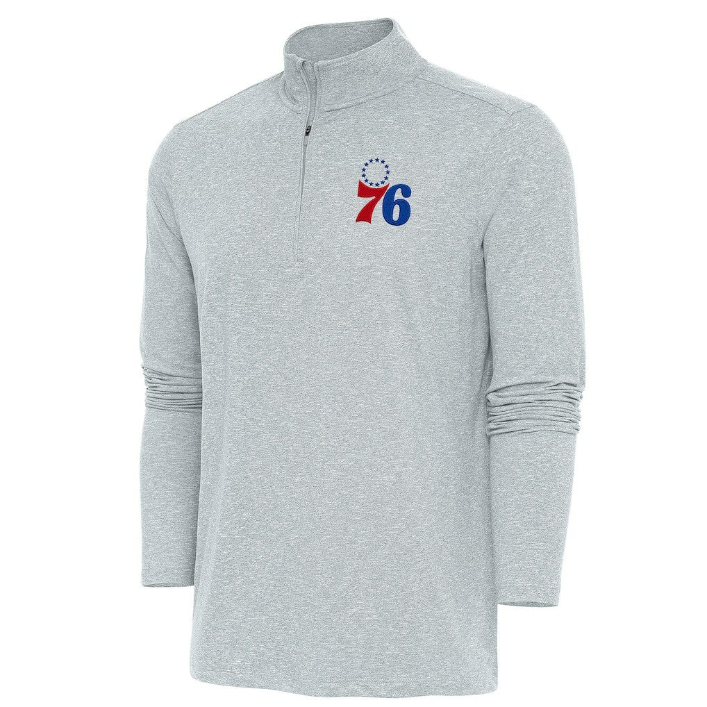 Philadelphia 76ers Antigua Hunk Quarter-Zip Pullover Top On Sale