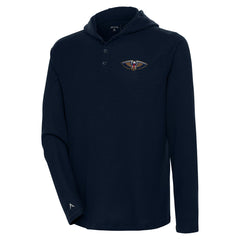 New Orleans Pelicans Antigua Strong Hold Long Sleeve Henley Hoodie T-Shirt Outlet