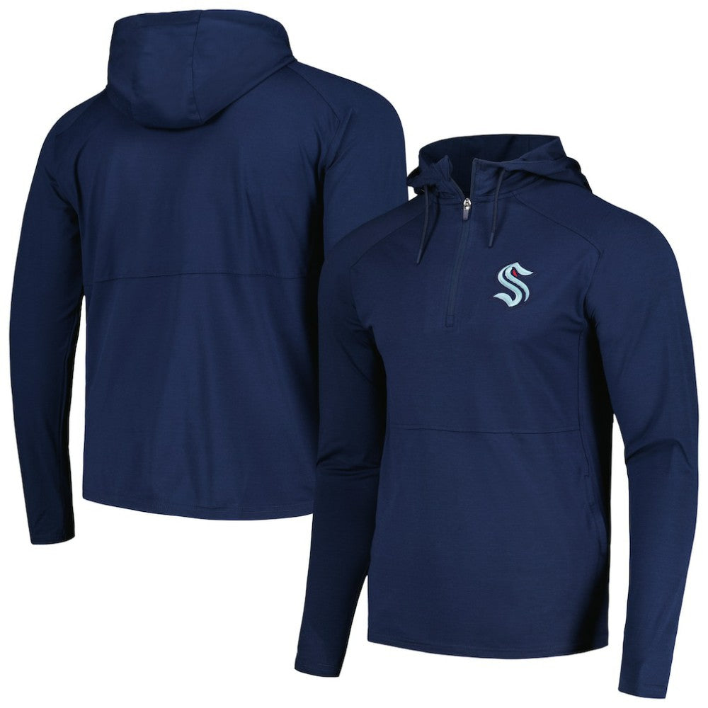 Seattle Kraken Antigua Spikes Raglan Quarter-Zip Hoodie For Sale
