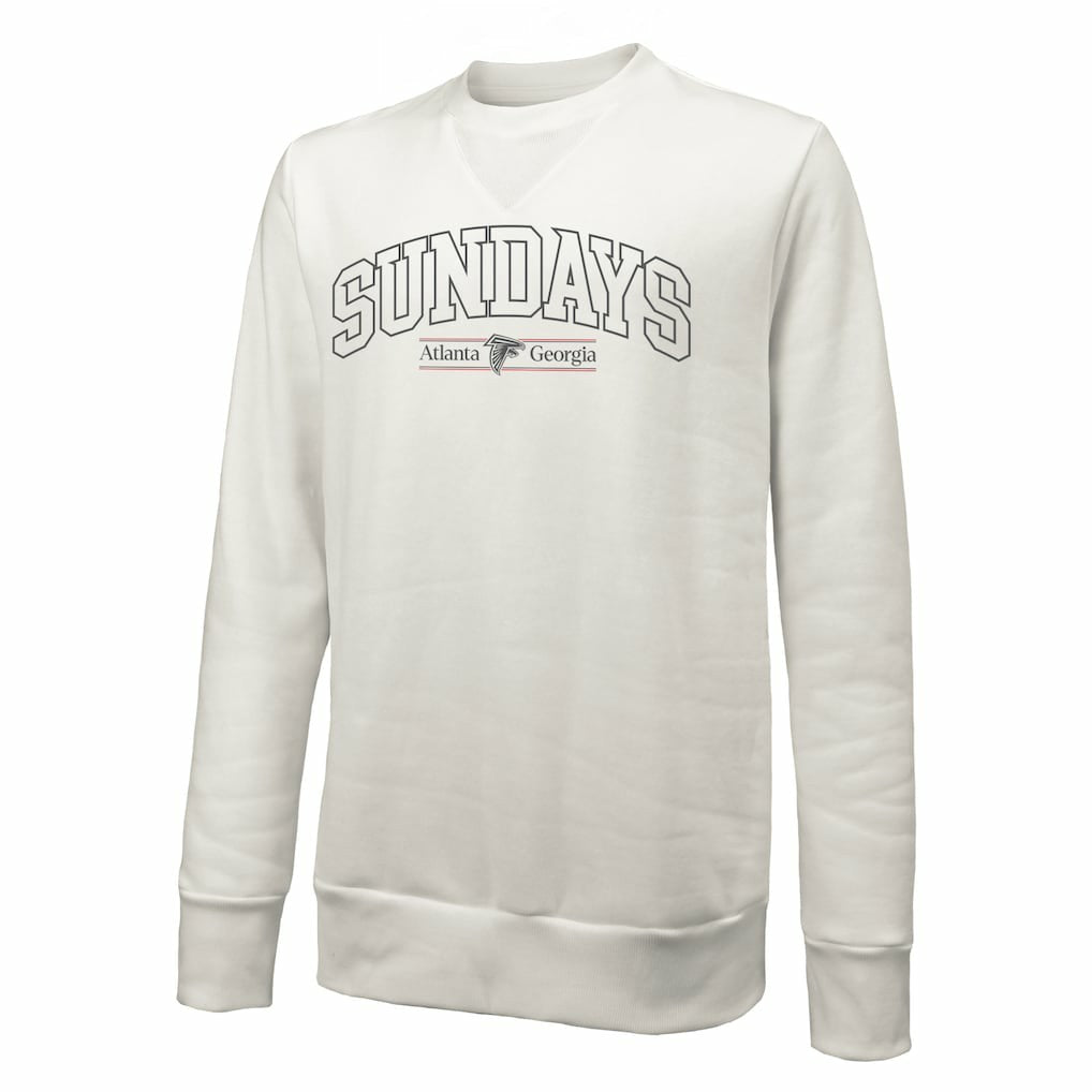 Atlanta Falcons  Majestic Threads Unisex Sundays Block Letter Crewneck Pullover Sweatshirt