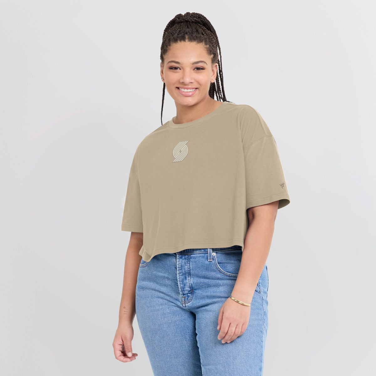 Portland Trail Blazers Women's Elements Super Soft Boxy Cropped T-Shirt On Sale